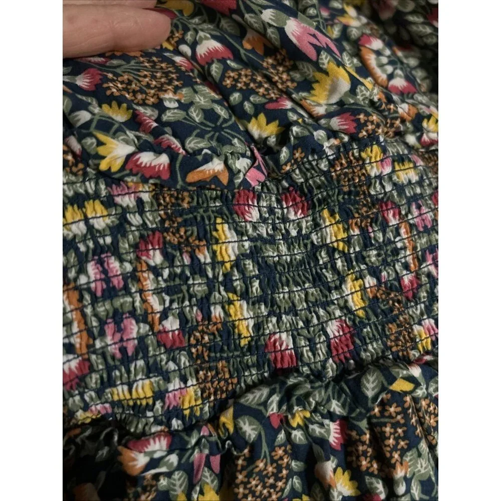 EVIE Green Floral Midi Dress Women’s size M Boho Festival Cottagecore - Picture 14 of 14
